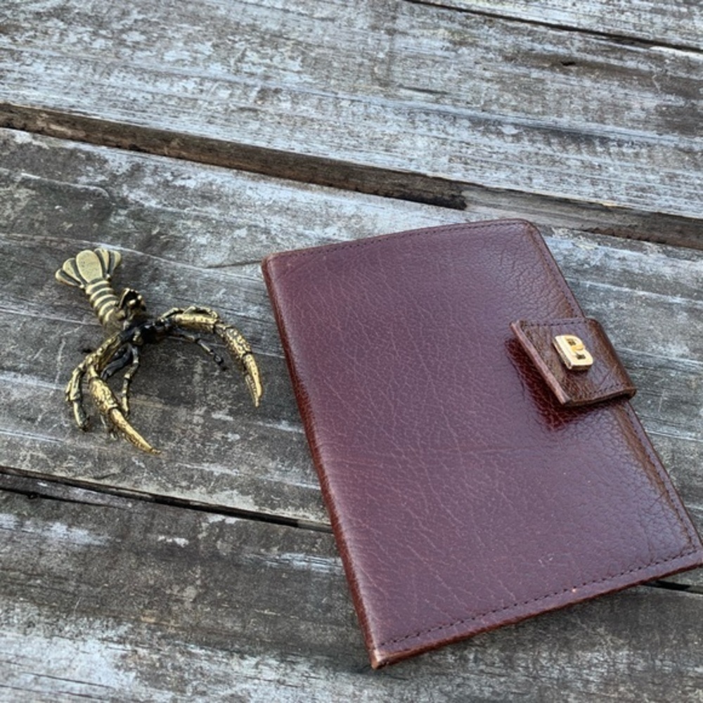 Leather Wallet with Gold Snap